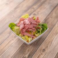 Pastrami Salad in a Bowl · Low carb. With mayo, mustard (regular), lettuce, tomato, pickles, onion and sprouts.