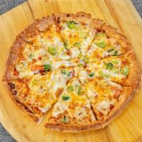 Vegetarian Pizza · Our Vegetarian Pizza is topped with Broccoli, Cauliflower, Cheddar Cheese, Onions, Tomatoes.