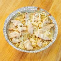 Grilled Chicken Fettuccine · Fettuccine with grilled chicken and alfredo sauce.
