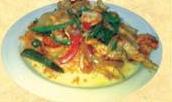 House Special · Beef, shrimp, chicken sauteed with green and red pepper, onions and tomato, served on rice, ...