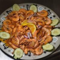 Camarones al Vapor · Steamed shrimp.