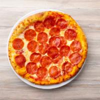 Pepperoni Pizza · Tomato sauce, part-skim mozzarella, beef pepperoni.
