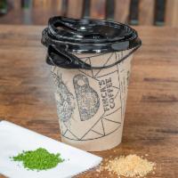 Matcha Latte · Authentic Japanese green tea topped with a milk of your choice. Can be served hot and iced