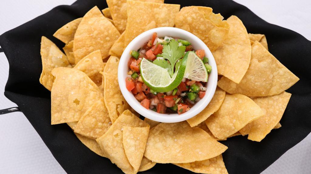 Tortilla Chips · House-made tortilla chips served with a dip of your choice.