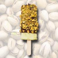 The Godfather · Delicious pistachio gelato dipped in our signature semi-sweet (dairy-free) Belgian chocolate...