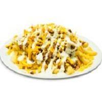 Bacon Ranch Fries · crispy fries topped with bacon, cheddar cheese, served with a side of ranch.