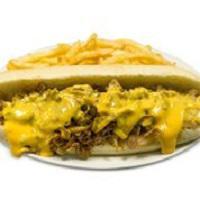 Famous Philly Cheesesteak  · grilled onions and yellow american cheese,