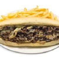 Mushroom Philly Cheesesteak  · grilled onions, grilled mushrooms and white american cheese.