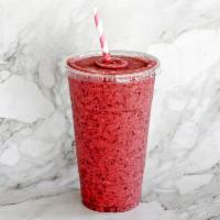 Berry Blast Smoothie · Strawberry, blueberry, raspberry, agave and local yogurt.