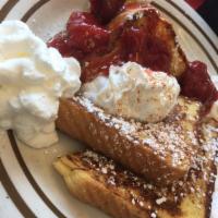 2 French Toast · Panfried bread.
