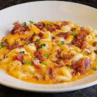 Full Bacon Mac & Cheese · Our larger portion of tender pasta mixed with our creamy blend of cheeses. Topped with bacon...