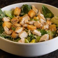 Large Chicken Caesar Salad · Grilled chicken served over romaine lettuce tossed in our Caesar dressing, topped with crout...