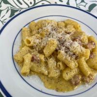 Carbonara · The best authentic Carbonara on the Island! 

Made with tasty, crispy Guanciale, Eggs and Ch...
