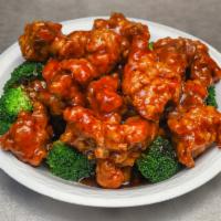 S8. General Tso's Chicken   · Chunks of chicken fried to crispy sauteed with our chef's special hot peppers sauce with bro...