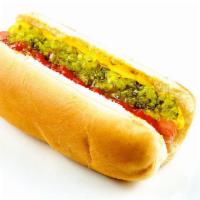Hot Dog · Ketchup, mustard, relish, onion.