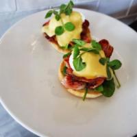 B. English Muffin · Toasted garlic butter, English muffin, fried egg, fresh spinach and Canadian bacon. American...