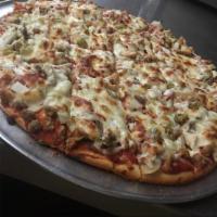 Angilo's Special Deluxe Pizza · Sausage, pepperoni, mushroom, onion and green pepper.