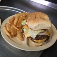Double Cheeseburger with Drink Platter · Served with lettuce, tomato, onion, mayonnaise and pickle.