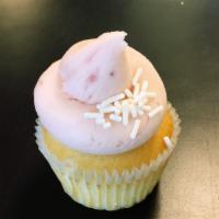 Vanilla strawberry · Vanilla cake topped with strawberry buttercream