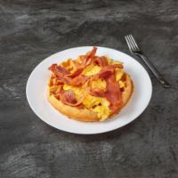 Big Breakfast Waffle · Served with 2 eggs any style and ham, sausage or bacon.
