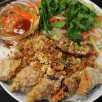 20. Grilled Meatballs and Egg Rolls Vermicelli Noodles · Bun nem nuong cha gio