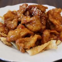 D2. Chicken with Sweet Chilli Sauce · Ga chien tuong ot ngot cay