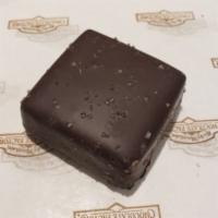 Sea Salt Dark Chocolate Caramel (2 Pieces) · Chewy vanilla caramel enrobed in rich dark chocolate and topped with sea salt