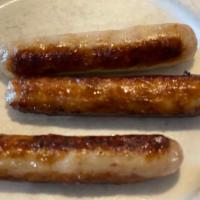Sausage Links  · 3 pieces. Seasoned ground meat that has been wrapped in a casing. 