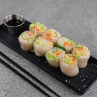 Fresh Roll · Asian style summer rolls with fresh vegetables, noodle, and herbs wrapped in rice paper. Ser...