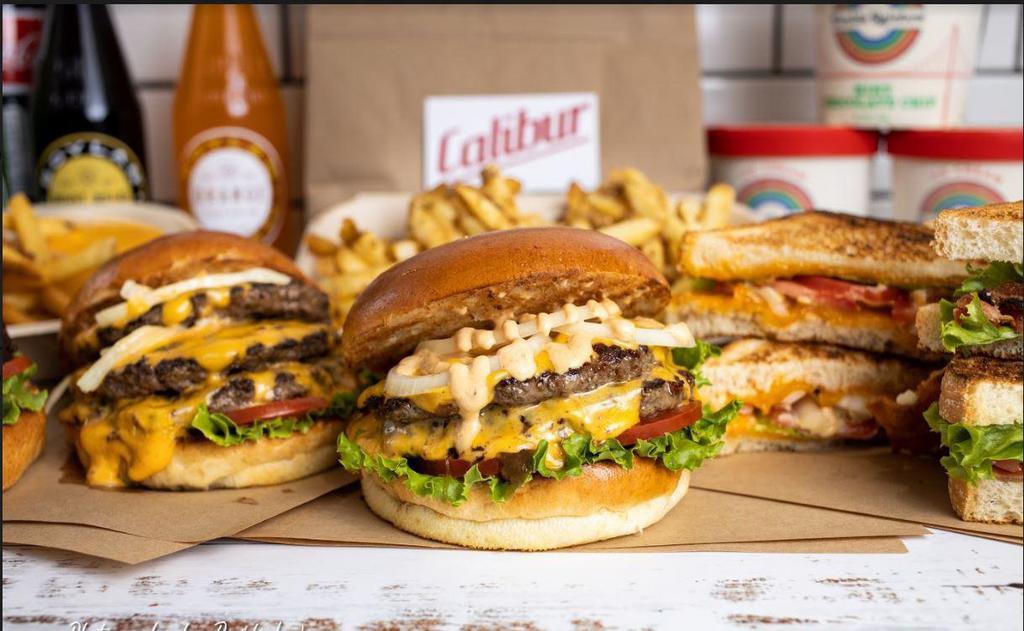 Calibur · Alcohol · Burgers · American · Dinner · Hamburgers