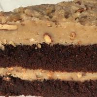 GERMAN CHOC CAKE · MADE WITH EGGS, FLOUR, SUGAR, BUTTER, PECANS, COCONUT