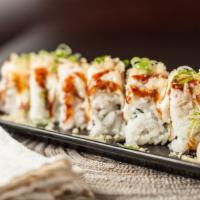 Rambo Roll (8 Pcs) · Shrimp tempura and avocado topped with mixed kani, tempura crumbs, green onions. Sweet mayo,...