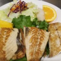 Saba Shio-Yaki · Grilled mackerel.