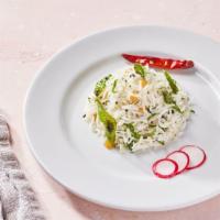 Rice Pulao (VG) by dosa by DOSA · By dosa by DOSA. Basmati rice tempered with mustard seeds, channa dal, and fresh curry leave...