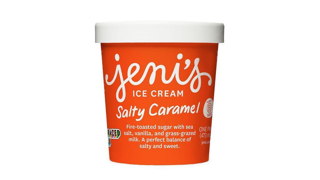 Salty Caramel (GF) by Jeni's Splendid Ice Creams · By Jeni's Splendid Ice Creams. Fire-toasted sugar with sea salt, vanilla, and grass-grazed milk. A perfect balance of salty and sweet. Contains dairy. We cannot make substitutions.