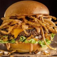 The Well D'Onion · Quarter pound of fresh, never-frozen Certified Angus Beef®, Tillamook® Cheddar Cheese, Diced...
