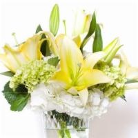 Seasonal Mixed Vased Arrangement · A beautiful assortment of our finest seasonal blooms arranged in a clear glass vase