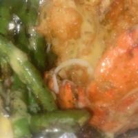 Fried lobster/Green beans · Green beans/ Twinned without fried lobster tail