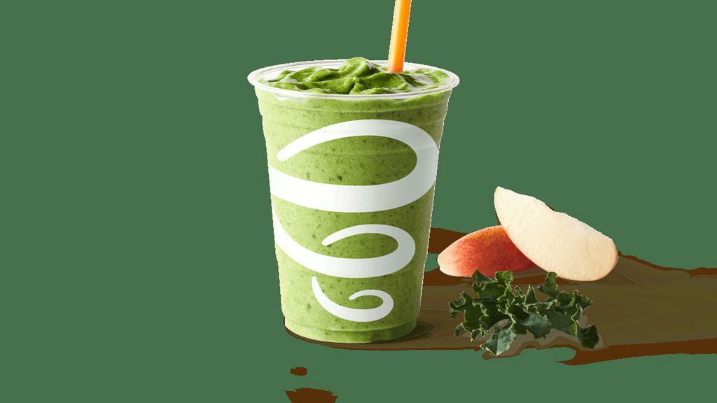 Apple 'N Greens™  · apple pear strawberry juice blend, kale, mangos, bananas, peaches. 320 cal. Plant-Based and Whirl'd Famous!