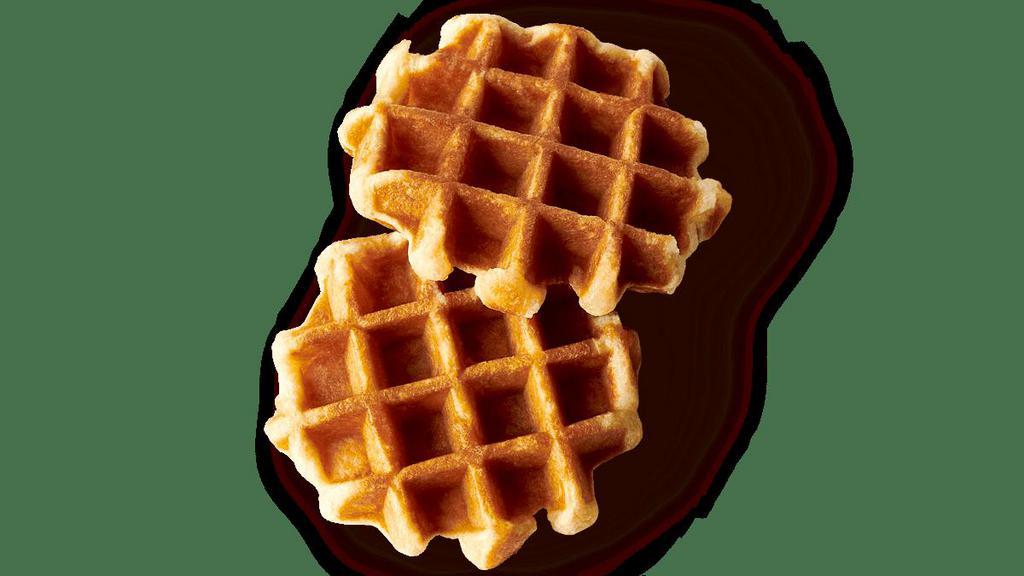 Belgian Waffle · Wheat Flour, Sugar, Margarine, Water, Butter, Egg, Invert Sugar, Yeast, Soy Flour, Salt, Natural Vanilla Flavor with other Natural Flavors, Soy Lecithin.. cals: 310. (Contains Coconut, Egg, Milk, Soy, Wheat)