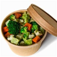 Clean Vegetables · fresh broccoli, cauliflower, & carrots flash steamed for max nutrient retention // gluten, d...