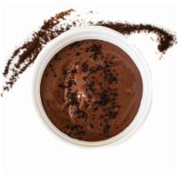 Dark Chocolate Cashew Pudding · topped with decaf espresso and sea salt, sweetened with whole dates only // gluten, dairy, s...