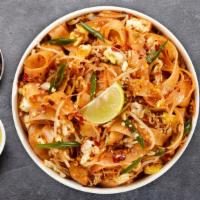 Pad Thai · Famous Thai rice noodles stir fried with your choice of meat, tofu, egg, bean sprouts, and c...