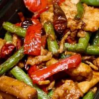 Fiery Vegetables with Chicken · Gluten free available. Chicken breast, string beans, bell peppers, broccoli, cauliflower and...