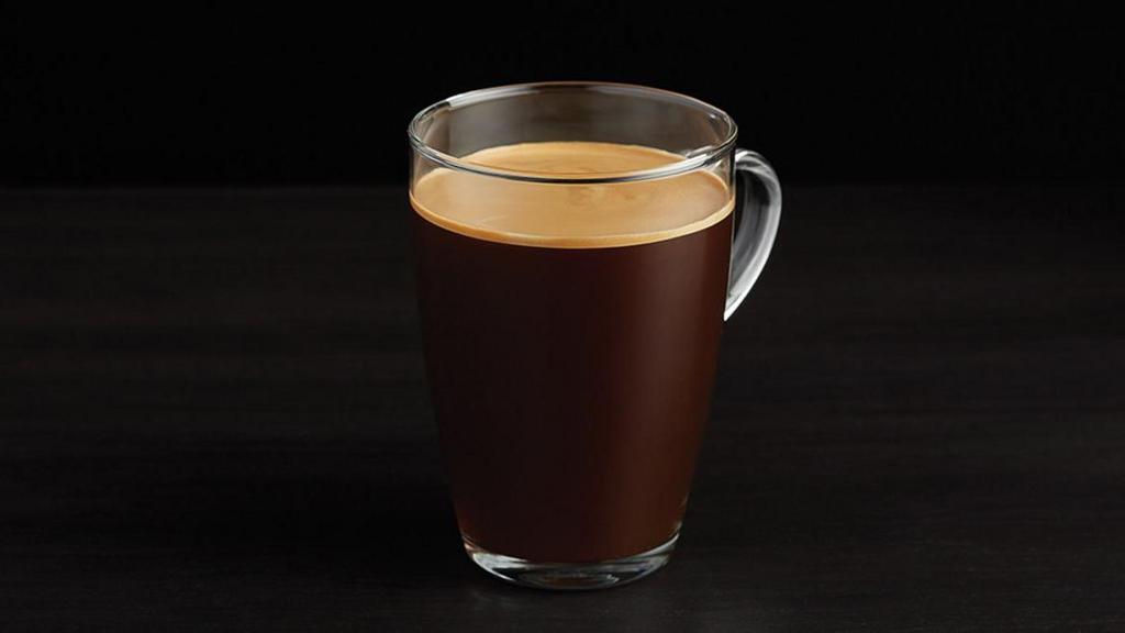 Americano · Italian espresso gets the American treatment; hot water fills the cup for a rich alternative to drip coffee.