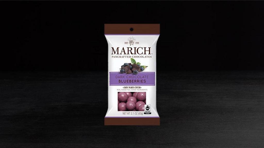 Marich Dark Chocolate Blueberries · Our Chocolate Blueberries are crafted using rich dark chocolate, sweet soft blueberries and a thin layer of blueberry flavored white chocolate. Perfect for any day, or any occasion.