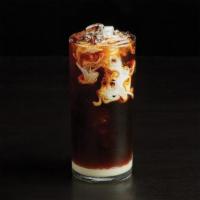 The Black Tie · Layered sweetened condensed milk, Cold Brew iced coffee, chicory infused simple syrup, and a...