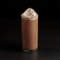 Iced Dark Chocolate Mocha · Dark chocolate and Dutch cocoa iced, topped with whipped cream.