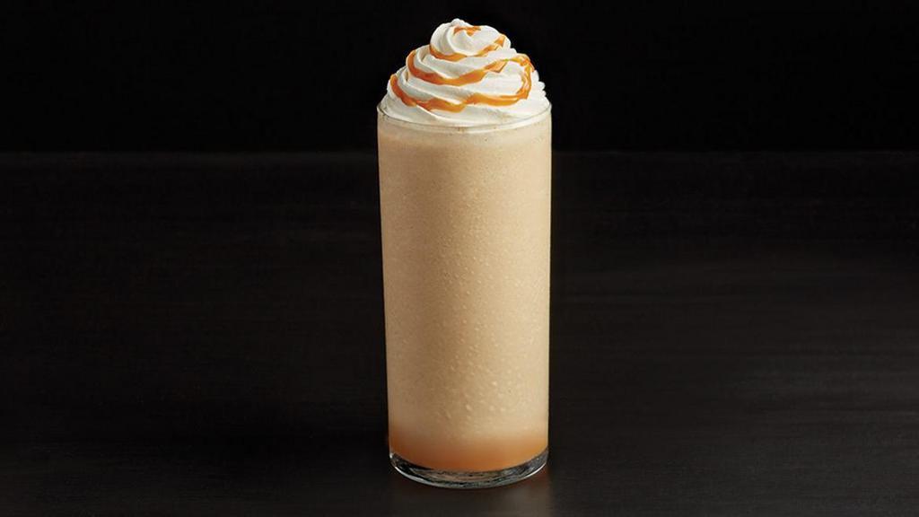 Caramel Frappé · Rich caramel makes a subtly sweet complement to cold brewed coffee in this creamy, refreshing treat. Finished with whipped cream.