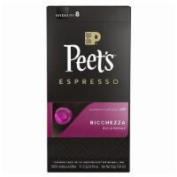 Ricchezza Espresso Capsules · Blossom, berry, and brown sugar. Intensity: 8. Compatible with the Nespresso® Original.